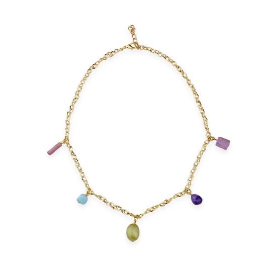 5 Stone Charm Necklace