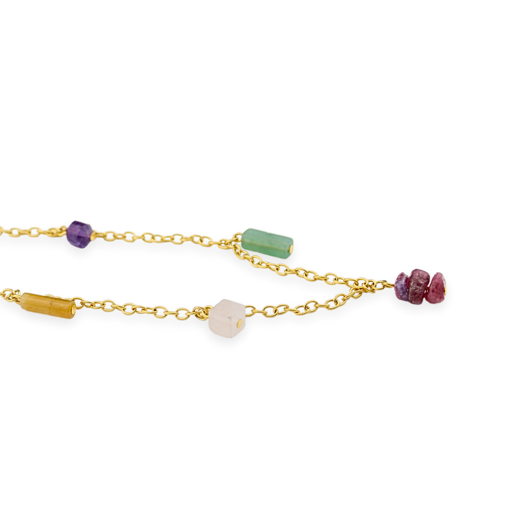 7 Stone Charm Necklace
