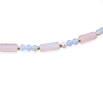 Soft Pink & Aquamarine Kolye